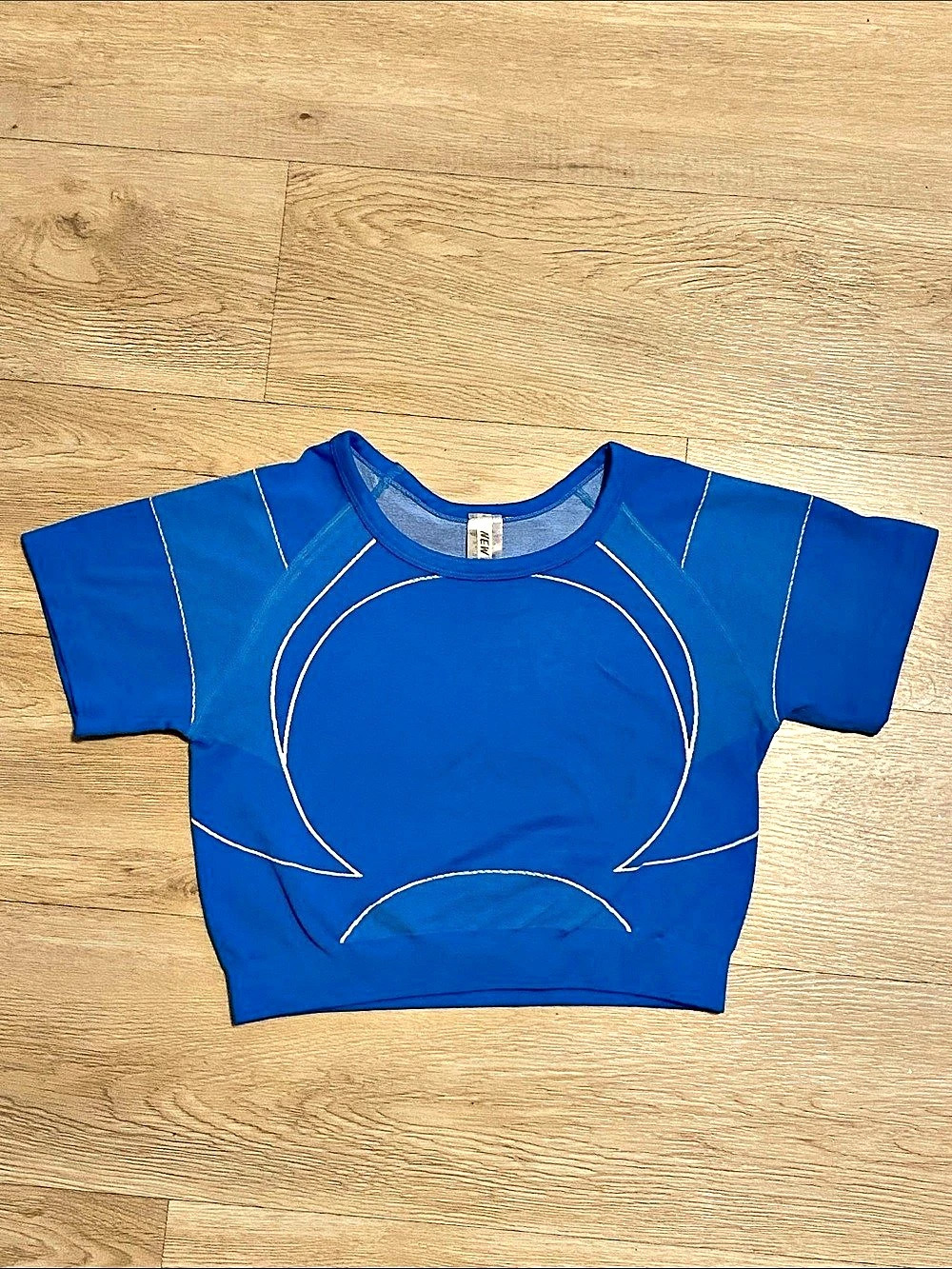 New Mix  Blue Y2K Inspired Athletic Crop Top